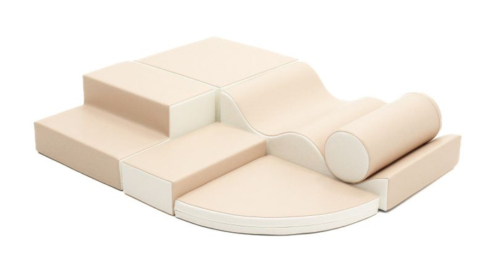 Duże klocki piankowe do wspinaczki i aktywnej zabawy dla dzieci zestaw beżowo biały Explorer IGLU