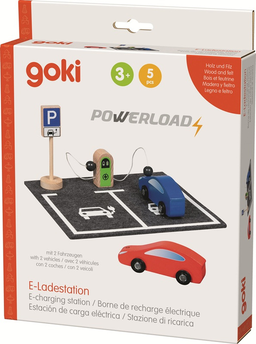 Zestaw Stacja ładowania z miejscami parkingowymi i autami PowerLoad Goki