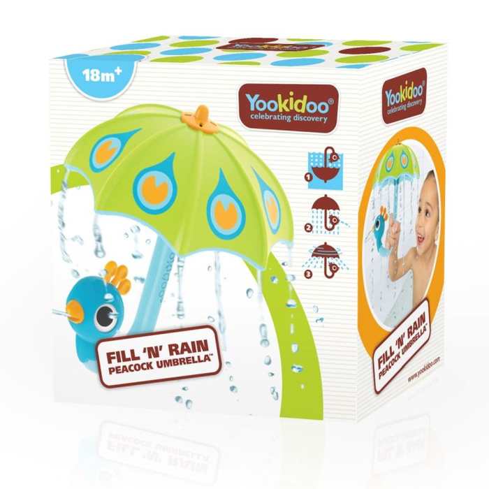 Parasol tryskający wodą Paw zabawka do kąpieli dla dzieci Yookidoo