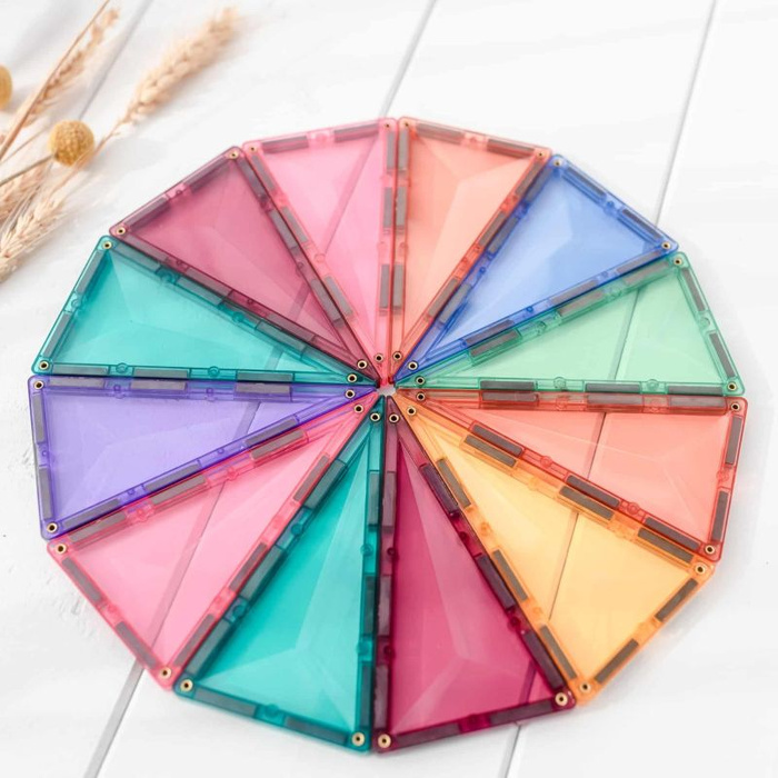 Klocki magnetyczne dla dzieci Pastel Geometry Pack 40 el Connetix