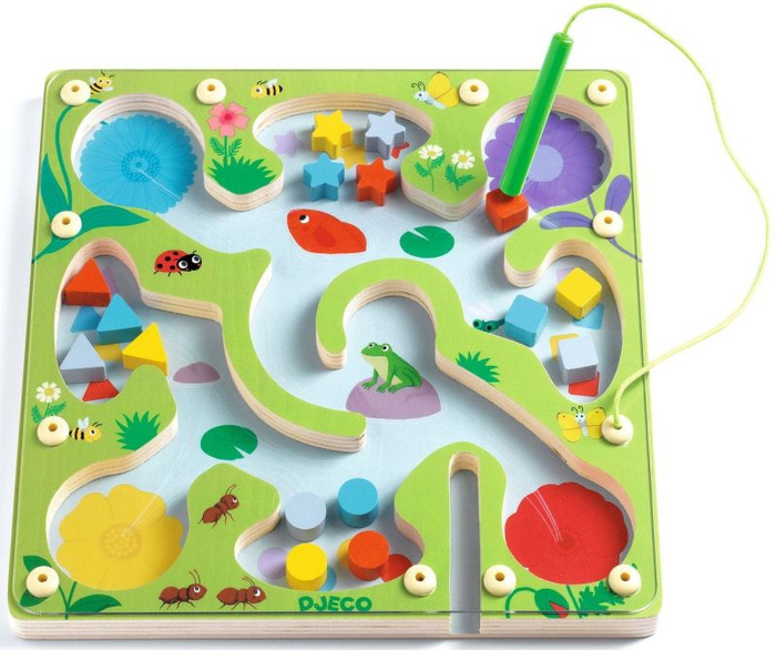 Labirynt magnetyczny dla dzieci FrogyMaze Djeco, zabawki drewniane