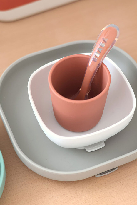 Komplet naczyń z silikonu z przyssawką Terracotta Beaba