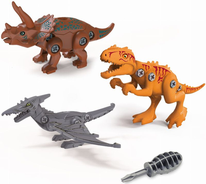 Zestaw 3 dinozaury do skręcania dla dzieci Buki – zrób to sam