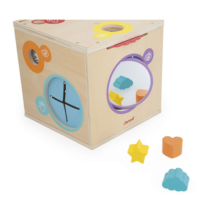 Drewniana kostka sensoryczna dla dzieci Janod 