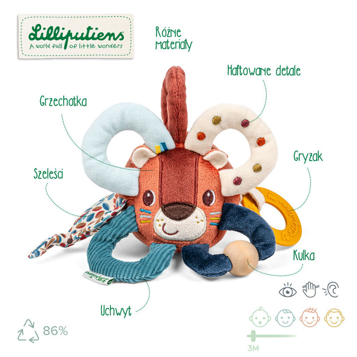 Pluszowa piłeczka aktywizująca Lew Jack Lilliputiens