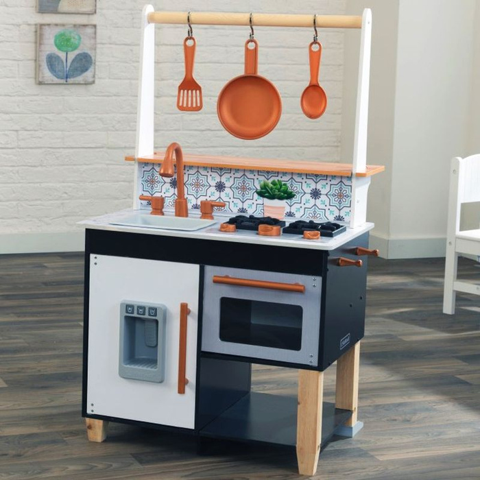Rzemieślnicza kuchnia dla dzieci wyspa kuchenna czarna Artisan Island KidKraft