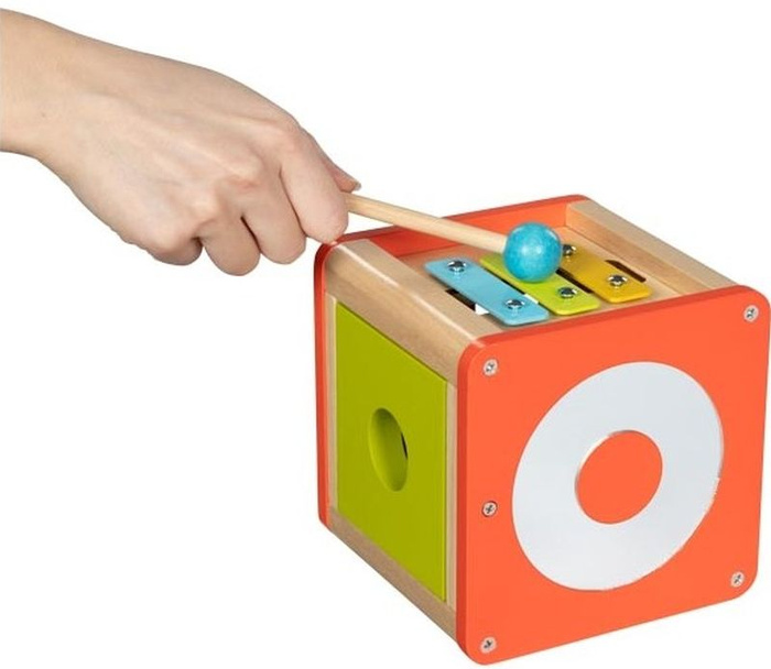 Muzyczna kostka edukacyjna dla dzieci Goki, cymbałki guiro