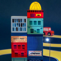 Zestaw klocków drewnianych z świecącymi elementami Miasto Moulin Roty