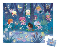 Puzzle dla dzieci w walizce Wróżki i lilie wodne 36 elementów Janod 