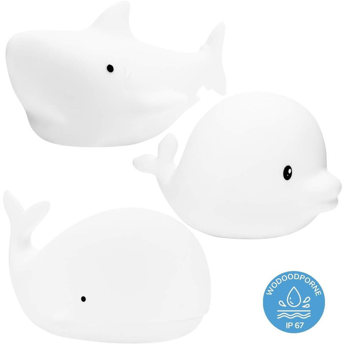 Lampki wodoodporne mini morskie silikonowe 3 szt Rabbit & Friends