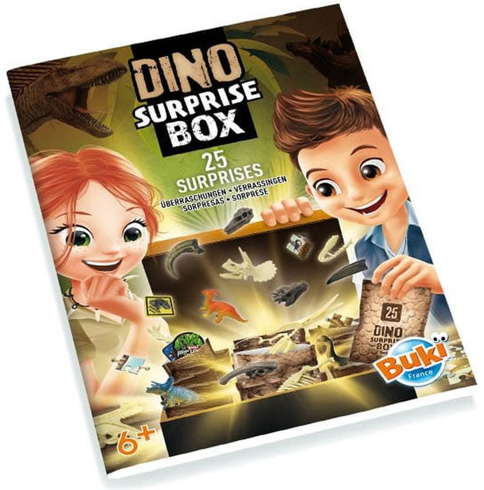 Pudełko 25 niespodzianek z dinozaurami Buki 2135