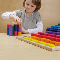 Drewniana Gra edukacyjna dla dzieci Teoria mnogości 10x10 do rozwijania umiejętności matematycznych Erzi