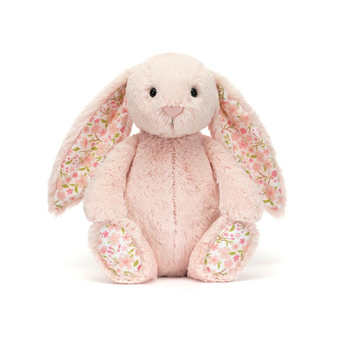 Króliczek z kwiecistymi uszami pudrowy róż Cherry 31 cm Jellycat pluszaki dla dzieci