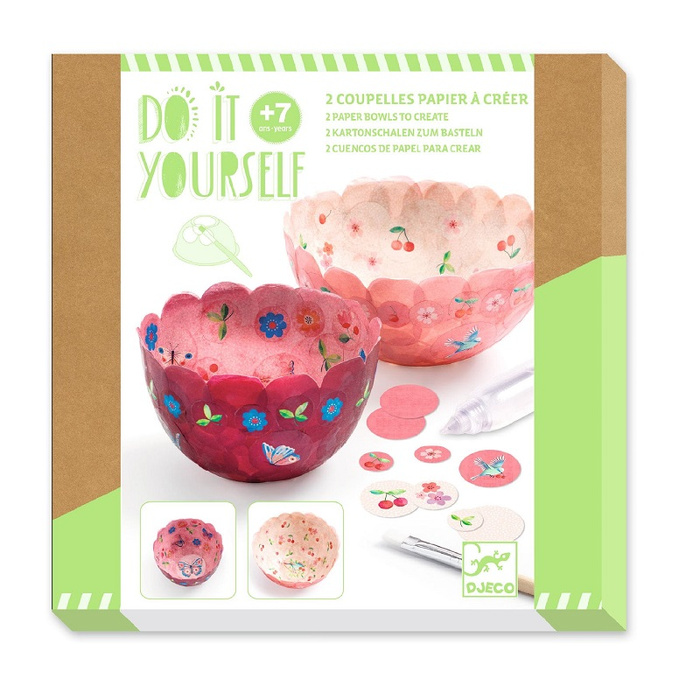 Zestaw kreatywny papierowe miseczki Różowe Djeco