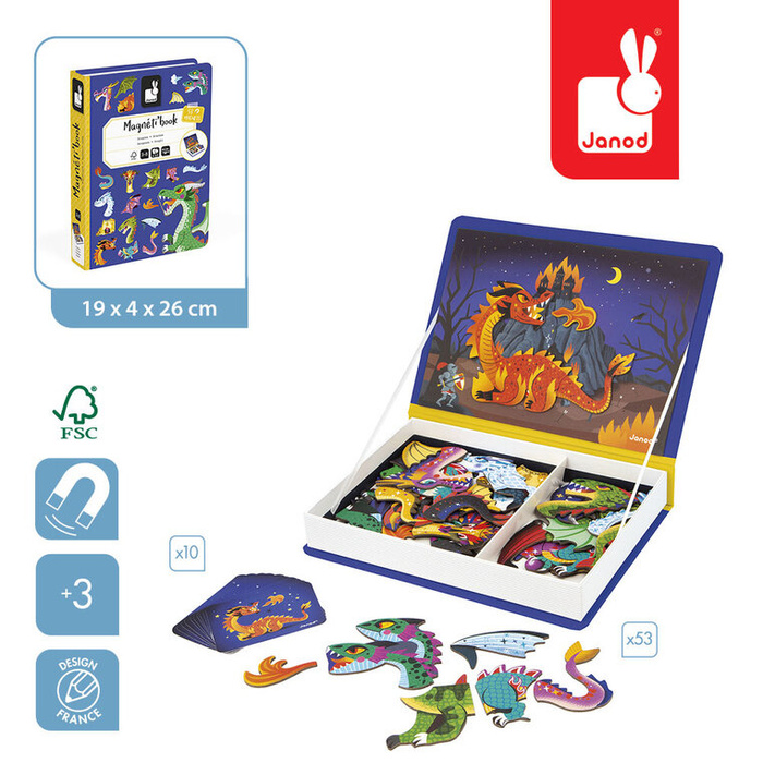 Układanka magnetyczna Smoki Magnetibook Janod