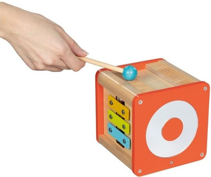 Muzyczna kostka edukacyjna dla dzieci Goki, cymbałki guiro