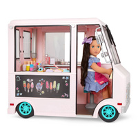 Ciężarówka z lodami i wyposażeniem różowa Sweet stop ice cream truck Our Generation 