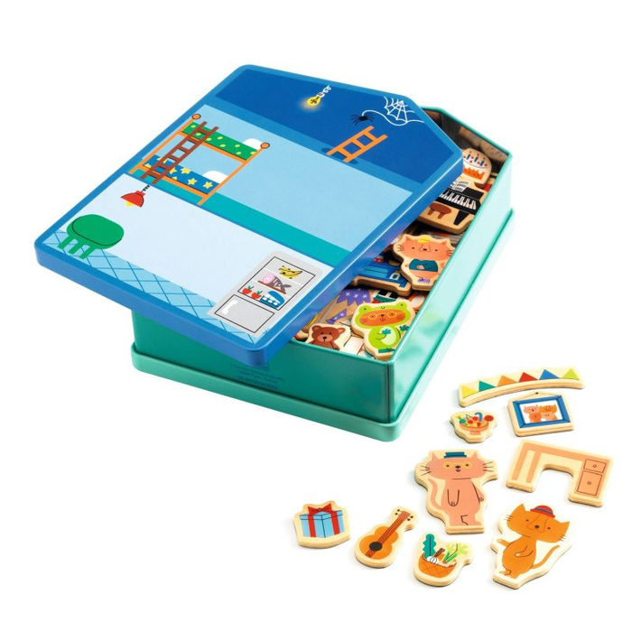 Układanka magnetyczna Puzzle dla dzieci 40 el Domek kotków Djeco