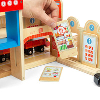 Wielki Dworzec Centralny z windą dodatek do kolejki drewnianej Bigjigs Rail
