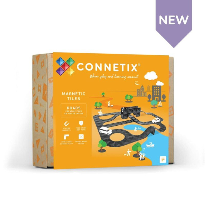 Klocki magnetyczne dla dzieci Creative Roads Pack 48 el Connetix 