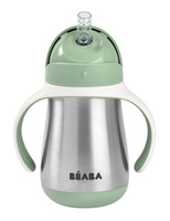 Bidon termiczny dla dziecka Niekapek ze słomką termobutelka 250ml Sage green Beaba