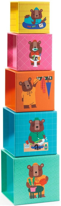 Klocki kartonowe dla najmłodszych Misie TopaniHouse Djeco