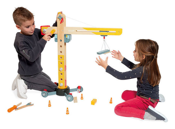 Drewniany dźwig do składania z narzędziami Janod