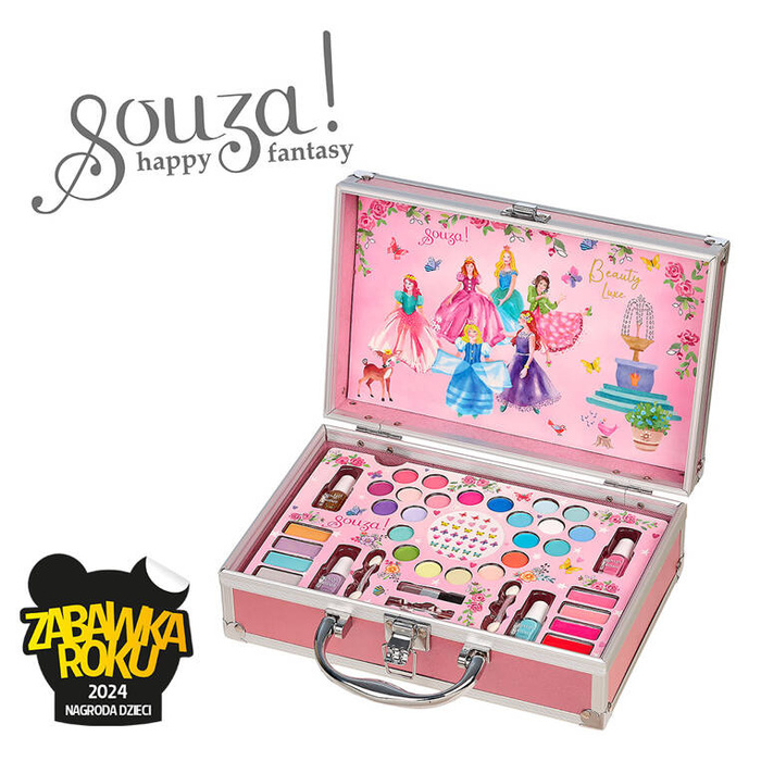 Księżniczki Walizka z kosmetykami do makijażu dla dzieci zestaw 36 el. Souza!