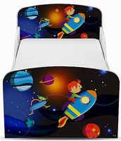 Drewniane łóżko dla dzieci "Kosmiczna przygoda"