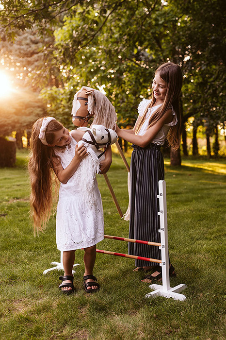 Drewniana przeszkoda dla konia na kiju Hobby Horsing do zabawy w domu i plenerze Astrup
