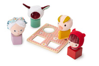 Drewniany wózek z sorterem do ciągnięcia Wilk Louis LILLIPUTIENS