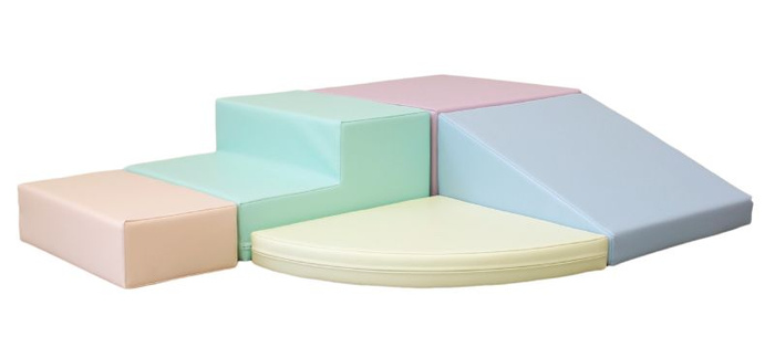 Duże klocki piankowe do wspinaczki i aktywnej zabawy dla dzieci zestaw pastelowy Corner Climber IGLU