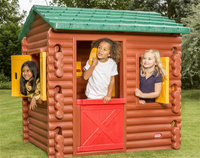 Little Tikes ogrodowy Domek dla dzieci Chata z belek z akcesoriami do zabaw na świeżym powietrzu  