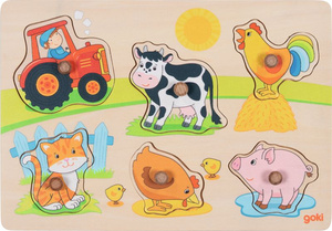 Drewniana układanka dla dzieci Na farmie Goki