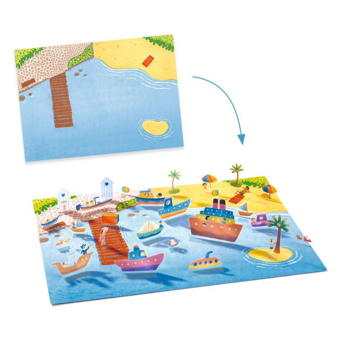 Naklejki wielokrotnego użytku 3D POJAZDY Djeco