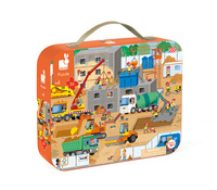 Puzzle dla dzieci w walizce Plac budowy 36 elementów Janod 