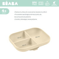 Talerzyk trójdzielny dla dziecka silikonowy z przyssawką Clay Beaba