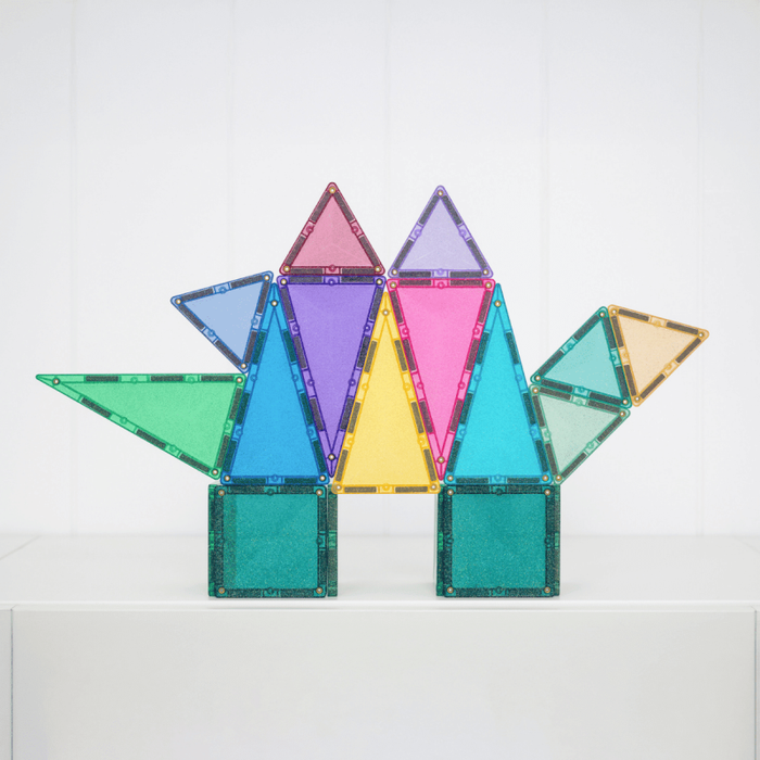 Klocki magnetyczne dla dzieci brokatowe Glitter Castle Pack 48 el Connetix