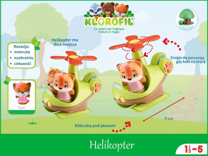Helikopter Klorofil z figurką zwierzątka