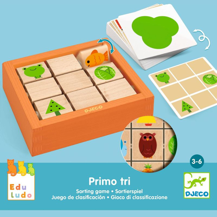 Gra Primo Tri drewniana układanka Eduludo Djeco 