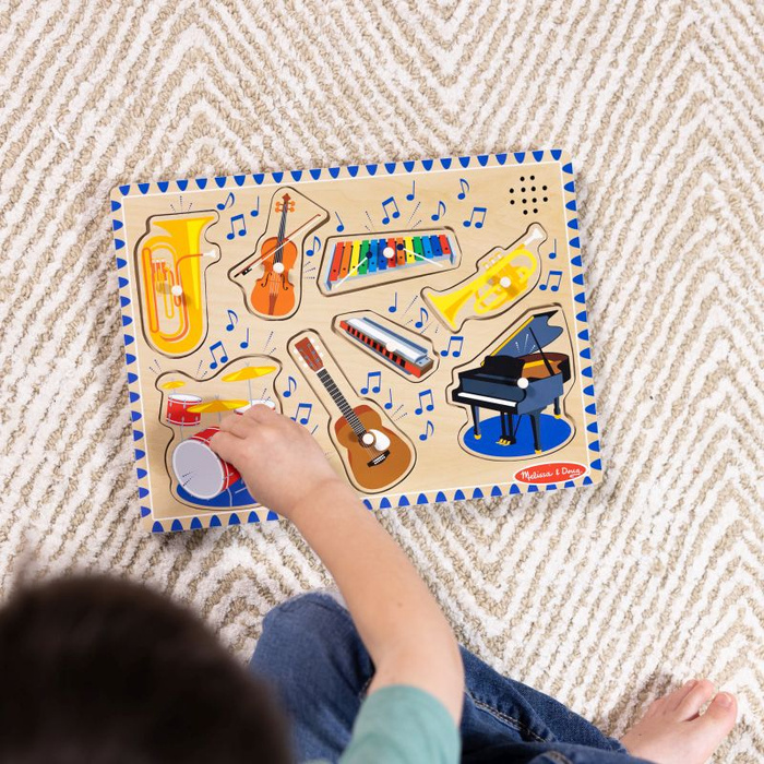 Interaktywna układanka drewniana z dźwiękiem Instrumenty Melissa & Doug