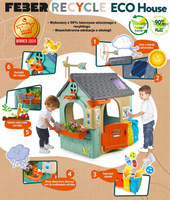 FEBER innowacyjny Domek ogrodowy Recycle Eco Segregacja odpadów Zielona Energia edukacyjna Zabawka dla dzieci
