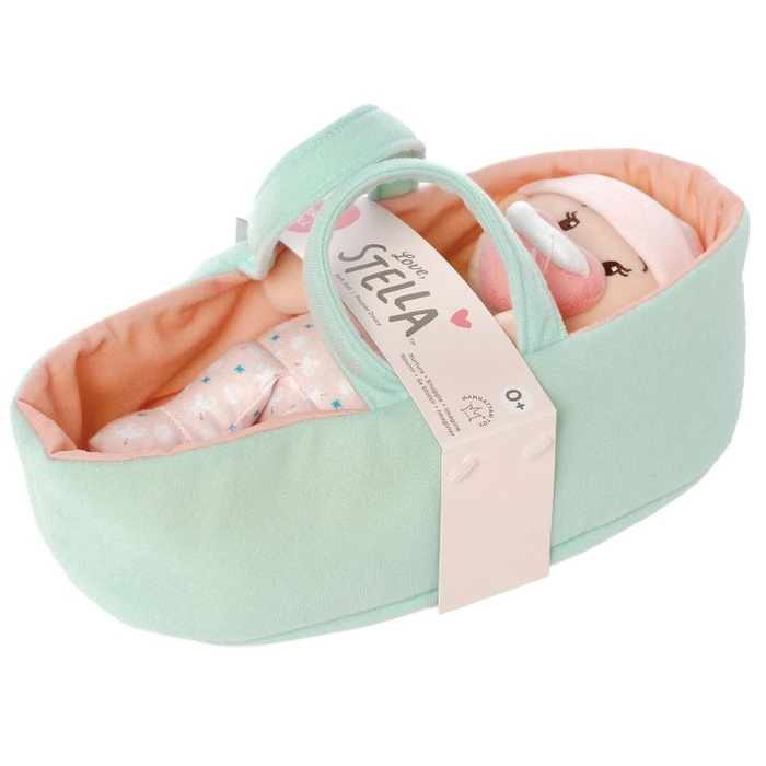 Zestaw dla dzieci lalka Peach i przenośne łóżeczko Love Stella Manhattan Toy