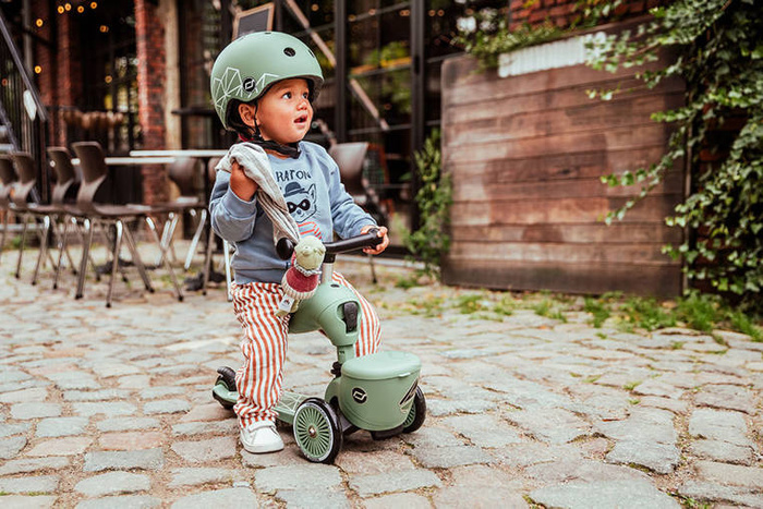 Highwaykick 1 Lifestyle 2w1 Jeździk i hulajnoga z zamykanym schowkiem 1-5 lat Green Lines SCOOTANDRIDE