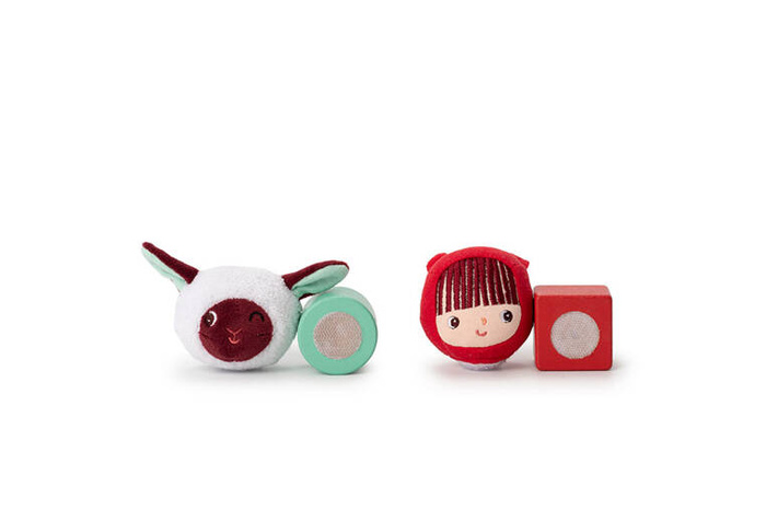 Drewniany wózek z sorterem do ciągnięcia Wilk Louis LILLIPUTIENS