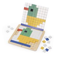 Drewniana układanka mozaika piksele symetria i kodowanie 4w1 Janod