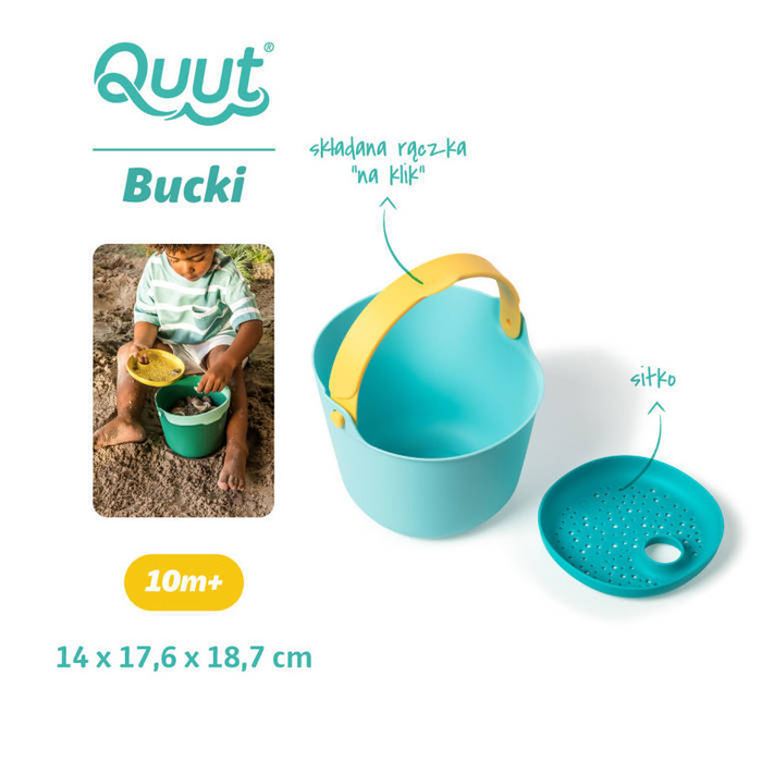 Zestaw wiaderko i sitko Bucki Lagoon + Banana Blue Quut