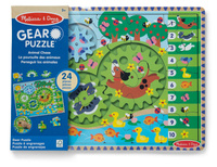 Drewniana układanka Zwierzęta z trybikami 24 el. Melissa & Doug
