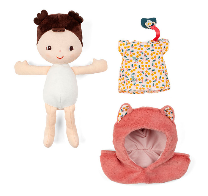 Lalka Jeanne w nosidełku Dzidziuś z akcesoriami 24 cm Lilliputiens