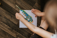Zestaw kreatywny dla małych artystów Malowanie łańcuszkiem Pouring painting Kwiaty I love creativity 5 projetówJanod 